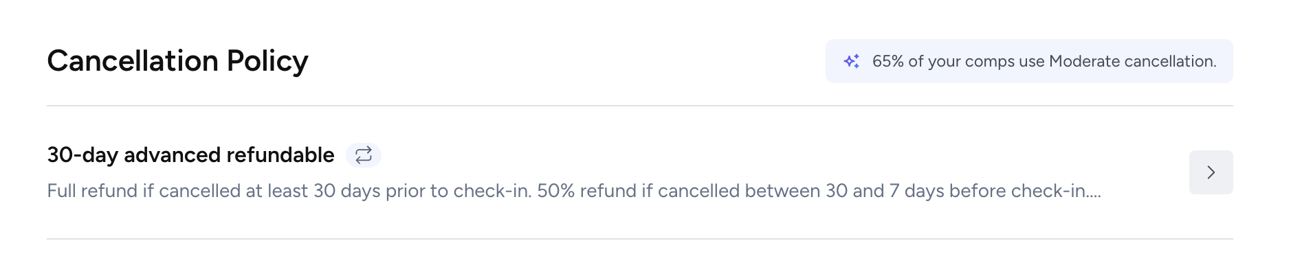 Cancellation Policy section on the Policies page